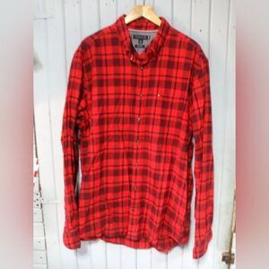 Tommy Hilfiger Red Black Flannel Shirt size XL